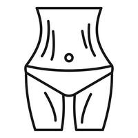 Slim fit body icon outline . Cosmetic abdominal liposuction vector