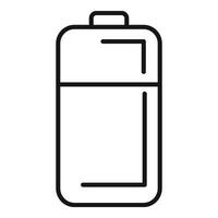 Half bank battery icon outline . Low electric mobile vector