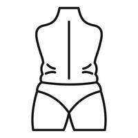 Liposuction intervention icon outline . Medicine skin vector