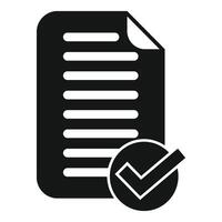 Approved document icon simple . Seal paper vector