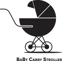 baby stroller ,carrier ,front view vector