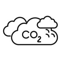 CO2 clouds icon outline . Smog reduction vector