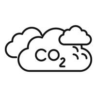 co2 nubes icono contorno . niebla tóxica reducción vector