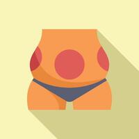 sano abdominal liposuccion icono plano . belleza inyección vector