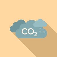 CO2 clouds icon flat . Smog reduction vector