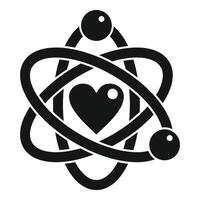 Love charity atom icon simple . Care support vector