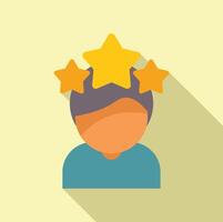 Person with high social responsibility icon flat . Social support vector