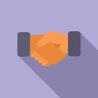 Business handshake icon flat . Professional meeting vector