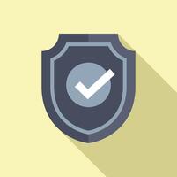 Secured shield icon flat . Web safe protection vector