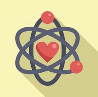 Love charity atom icon flat . Care support vector