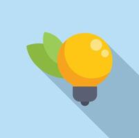 Eco bulb icon flat . Light energy vector