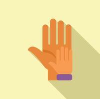 Volunteer hand support icon flat . Care person vector