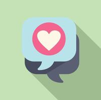 Lovely chat icon flat . Love message vector