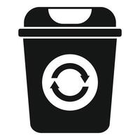 Eco recycle garbage bin icon simple . Ecology plastic vector