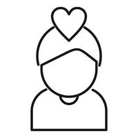 Volunteer love support icon outline . Help hope vector