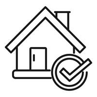 Approved house collateral icon outline . Finance service vector