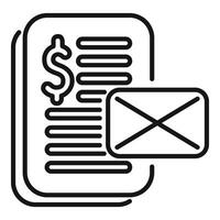 Support mail help finance icon outline . Collateral credit vector