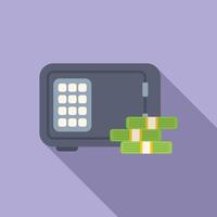 Money safe for collateral icon flat . Personal investment vector
