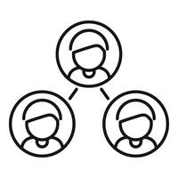 Social community human group icon outline . Team society vector