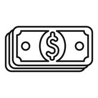 Money cash credit icon outline . Collateral support vector