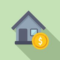 Collateral house buy icon flat . Bank support finance vector