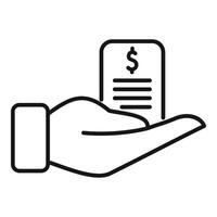 Support collateral help icon outline . Finance care vector