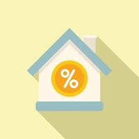 House collateral credit icon flat . Success debt vector