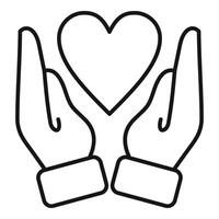 Charity love help icon outline . Shape donation vector