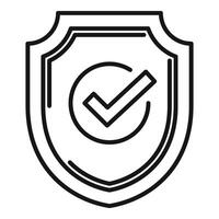 Secured shield icon outline . Web safe protection vector