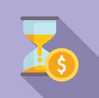 Hourglass finance collateral icon flat . Online service vector