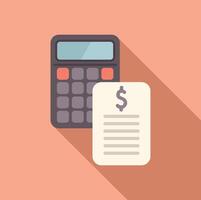 Collateral calculator icon flat . Service payment vector