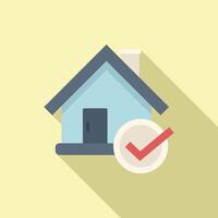 Approved house collateral icon flat . Finance service vector