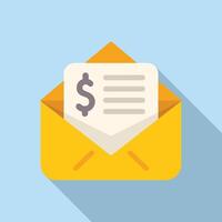 Collateral mail info icon flat . Service payment vector