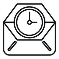 Mail info meeting duration icon outline . Time schedule vector
