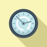 Wall clock hour duration icon flat . Event schedule vector