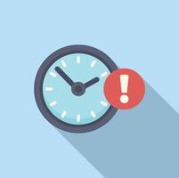 Duration hour concept icon flat . Overtime deadline vector