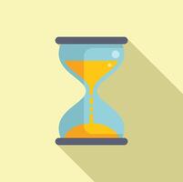 Hourglass duration timer icon flat . Event overtime vector