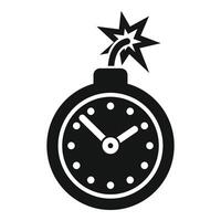 Duration bomb timer deadline icon simple . Contract online vector