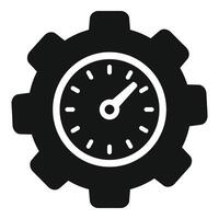 engranaje diente hora duración icono sencillo . reloj plan vector