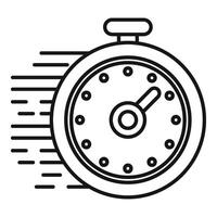Fast duration of deadline icon outline . Digital hour vector