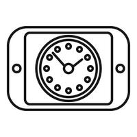 Smartphone clock duration icon outline . Plan period vector