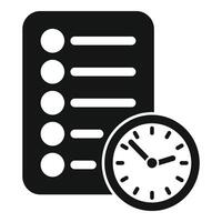 Agreement contract duration icon simple . Task deadline vector