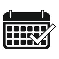 aprobado calendario evento icono sencillo . reunión periodo de tiempo vector