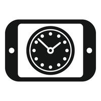 Smartphone clock duration icon simple . Plan period vector