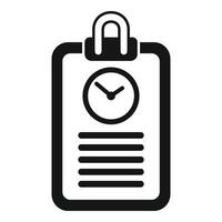 Clipboard duration event icon simple . Concept minute vector