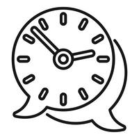 duración hora de charla reunión icono contorno . evento fecha límite vector