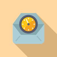 Mail info meeting duration icon flat . Time schedule vector