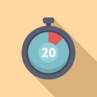 Stopwatch timer icon flat . Contract online length vector