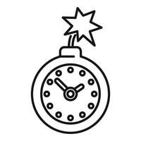 Duration bomb timer deadline icon outline . Contract online vector