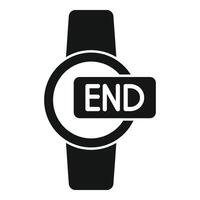 Hand watch duration end time icon simple . Life end date vector